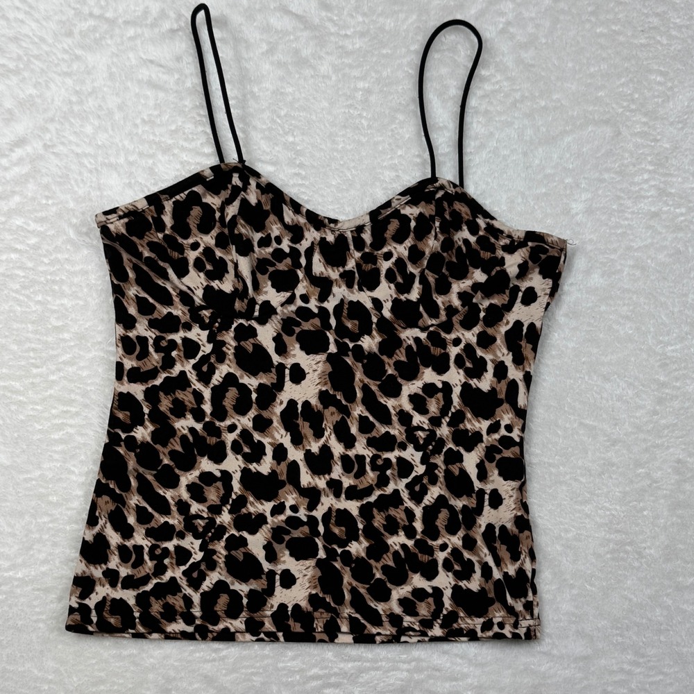 Trendy Crop Top Women S Multicolor Y2K Cheetah Print Mesh Short Sleeve Baddie